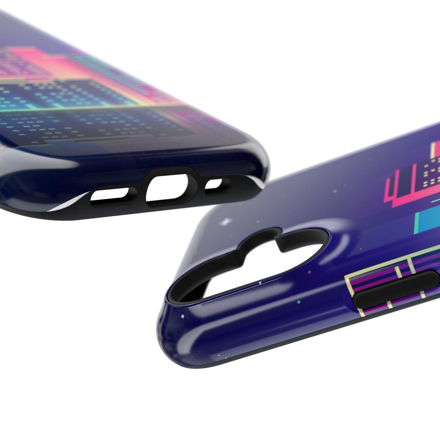 Neon Cityscape Impact-Resistant Phone Case