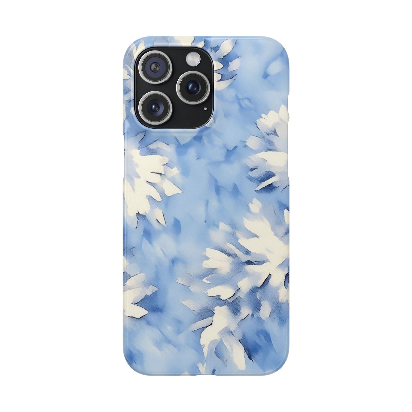 Blue Floral Snap Phone Case — Soft Watercolor Petal Design
