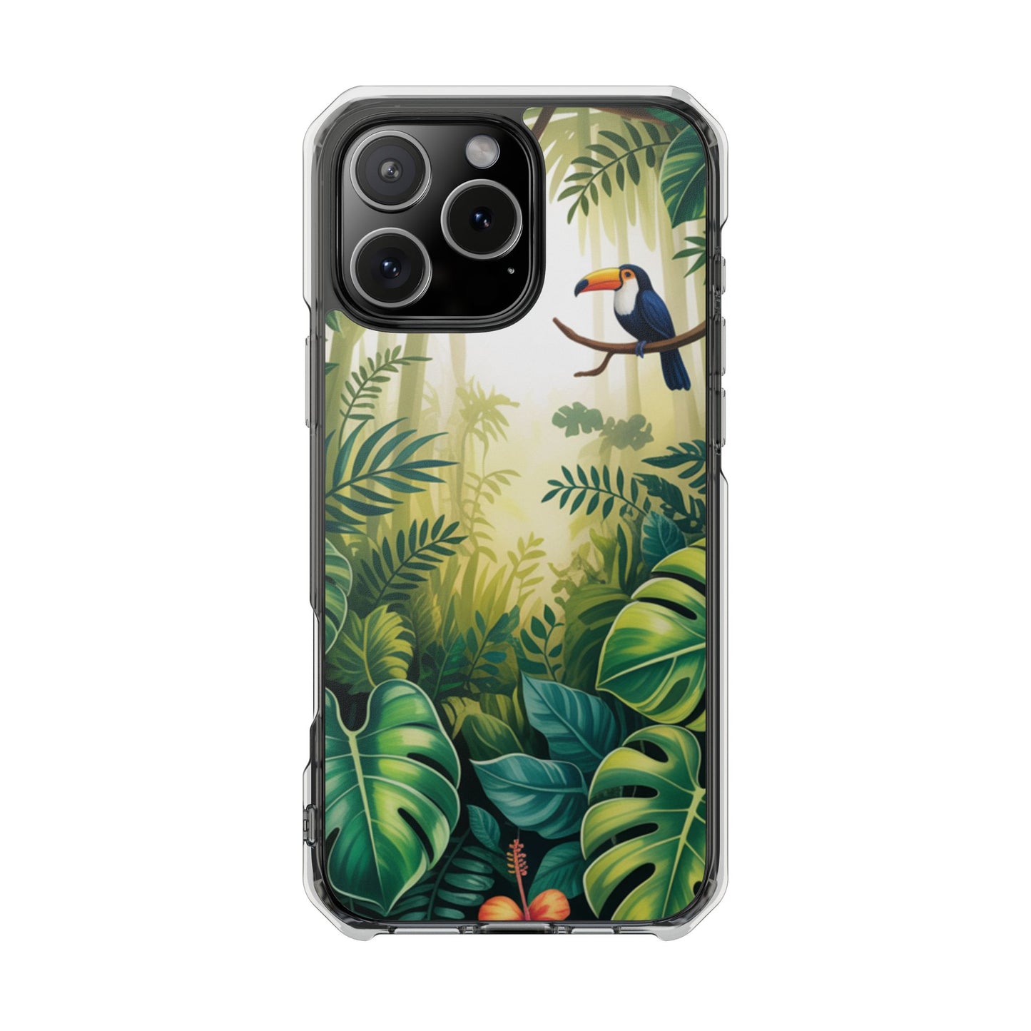 Tropical Toucan Clear Phone Case — Magnetic Impact-Resistant Case