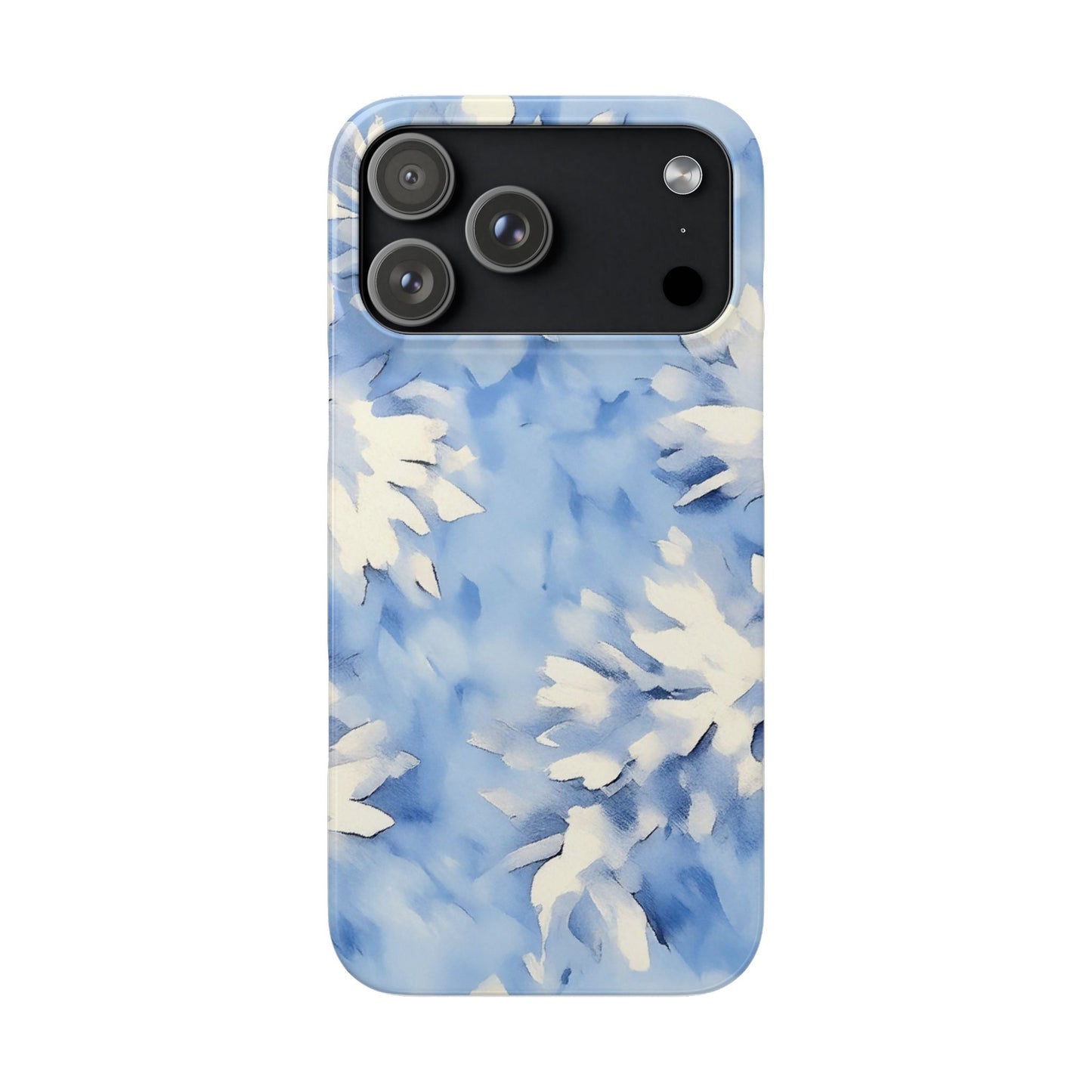 Blue Floral Snap Phone Case — Soft Watercolor Petal Design