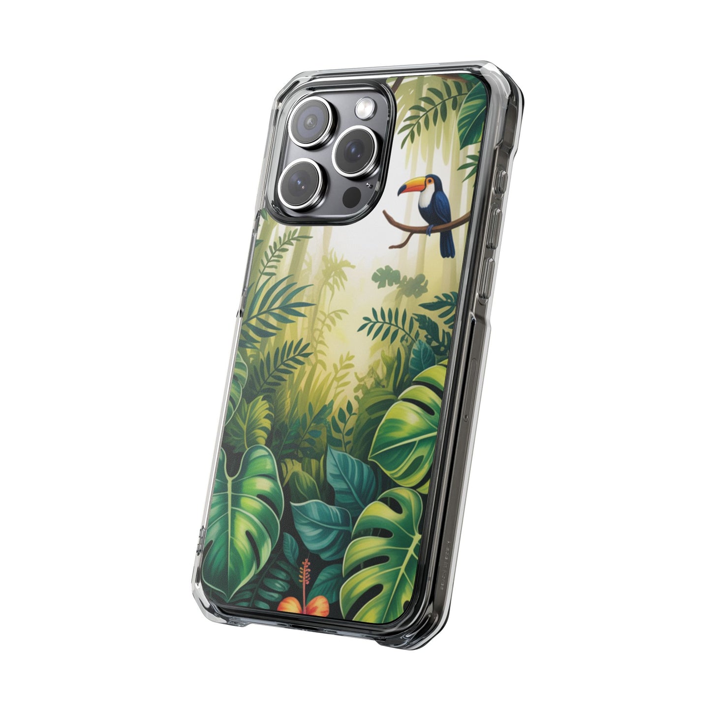 Tropical Toucan Clear Phone Case — Magnetic Impact-Resistant Case