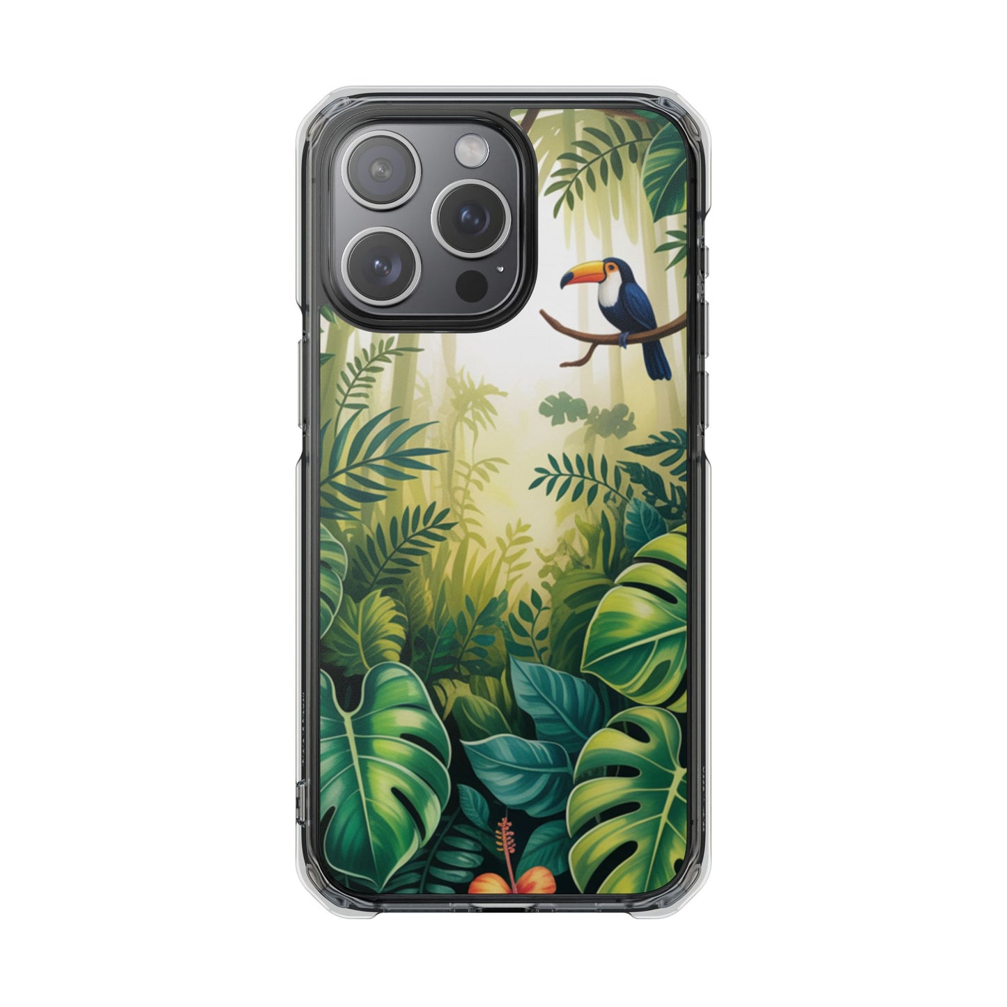 Tropical Toucan Clear Phone Case — Magnetic Impact-Resistant Case