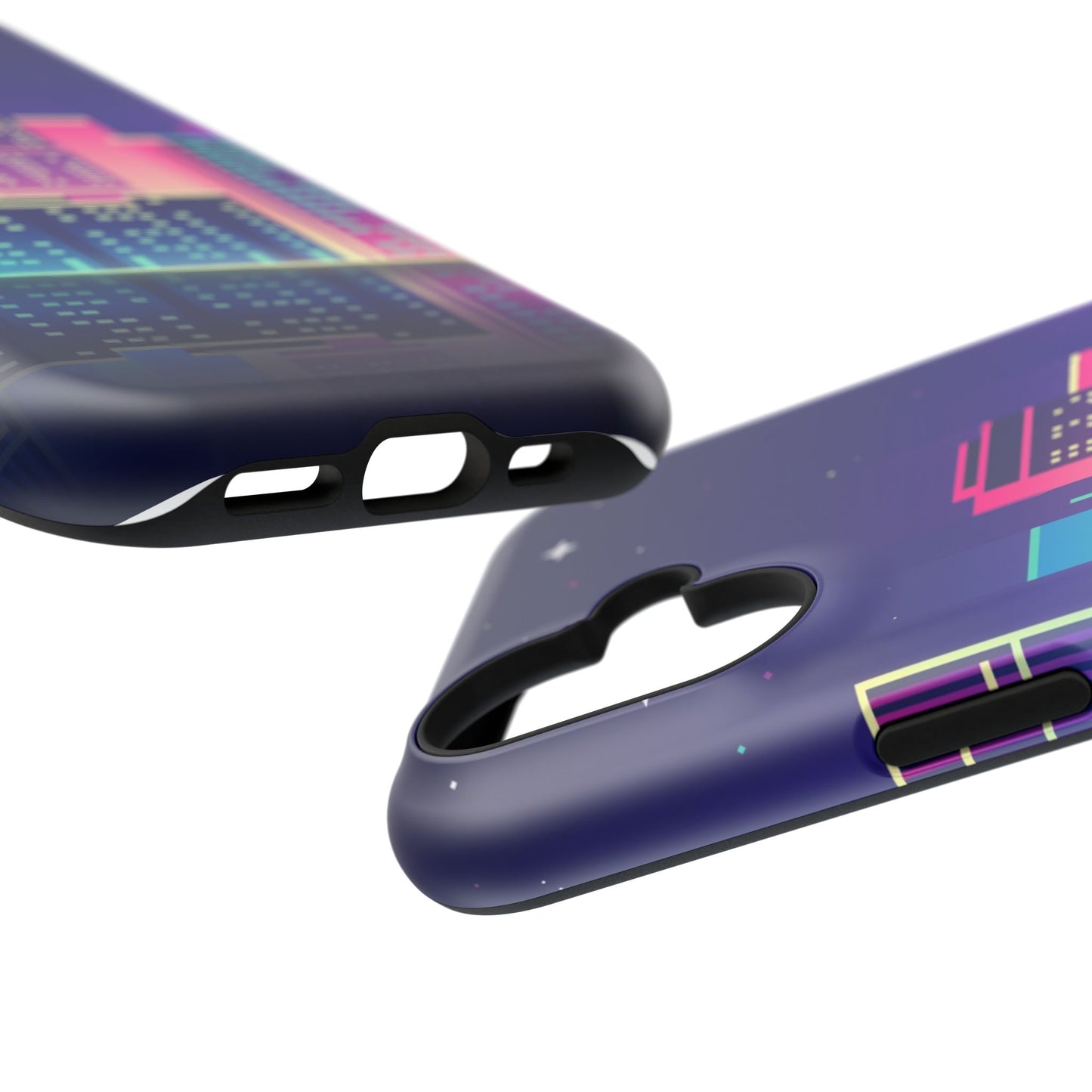 Neon Cityscape Impact-Resistant Phone Case