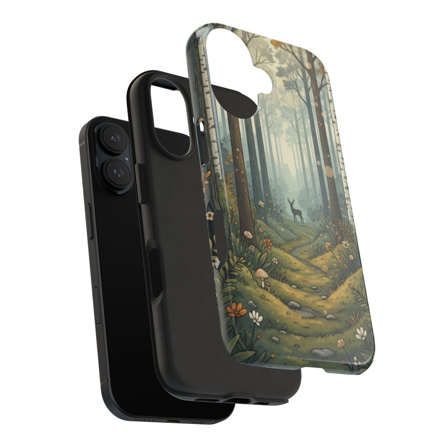 Forest Path Deer Tough Phone Case — Woodland Nature iPhone Cover