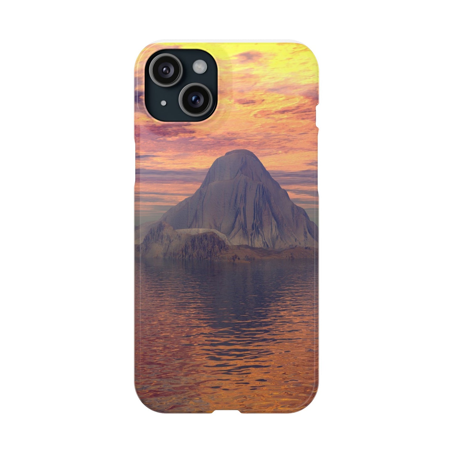 Sunset Island Slim Phone Case — Serene Ocean Landscape iPhone Cover