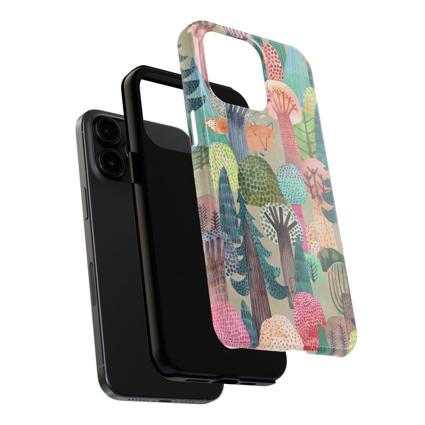 Tough Phone Case — Whimsical Forest Fox Design (Protective Floral Woodland iPhone Case)