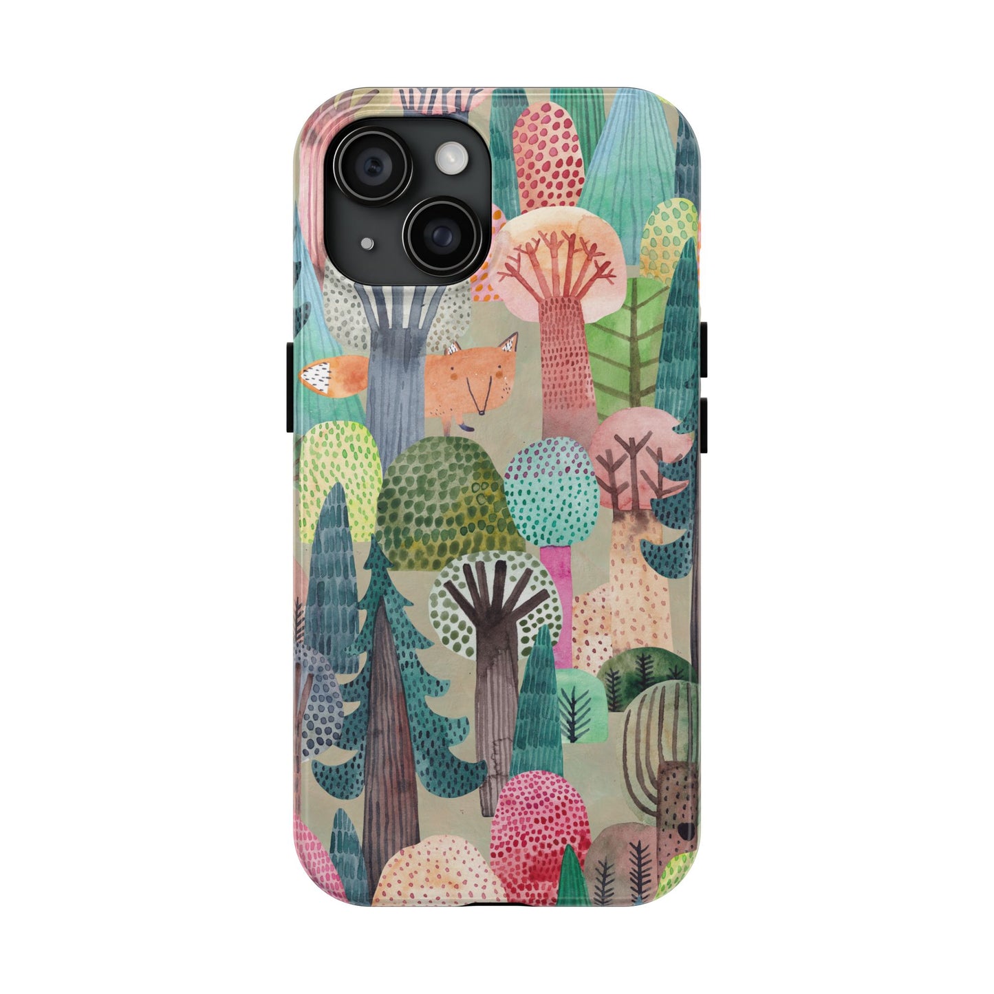 Tough Phone Case — Whimsical Forest Fox Design (Protective Floral Woodland iPhone Case)