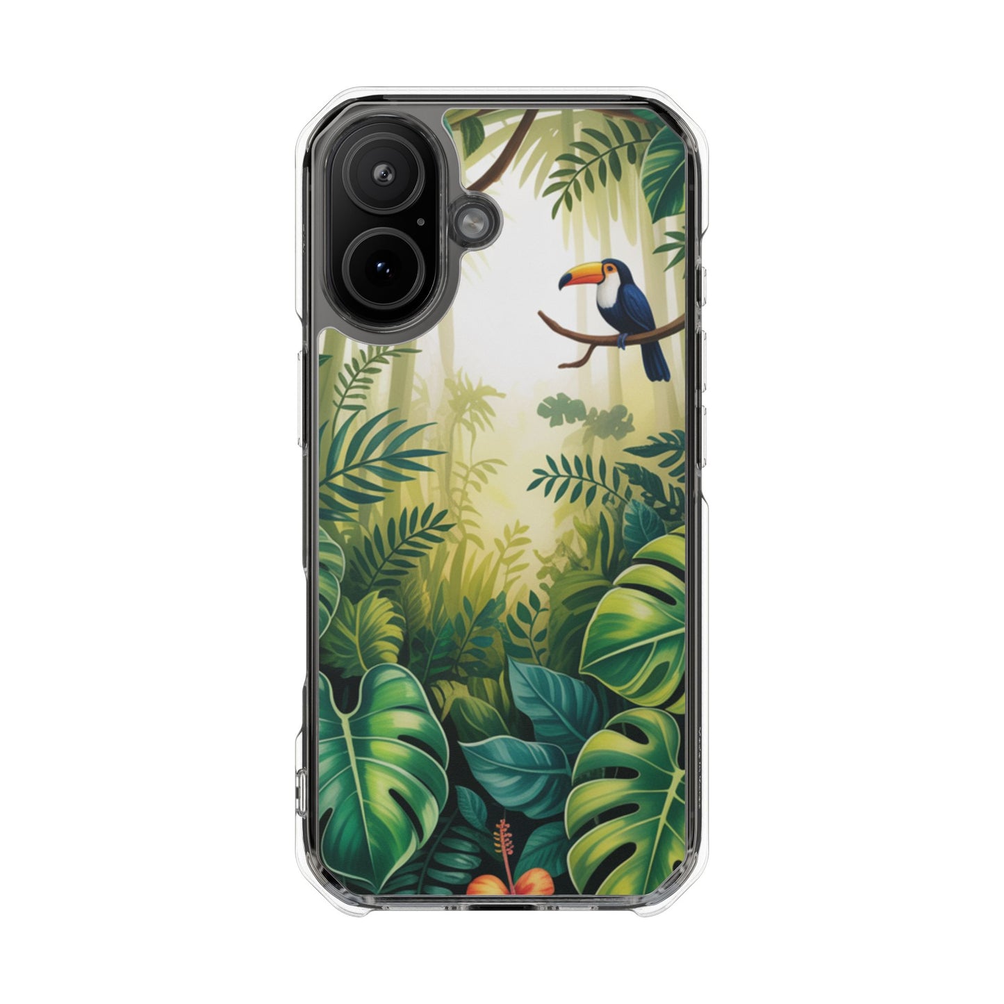 Tropical Toucan Clear Phone Case — Magnetic Impact-Resistant Case
