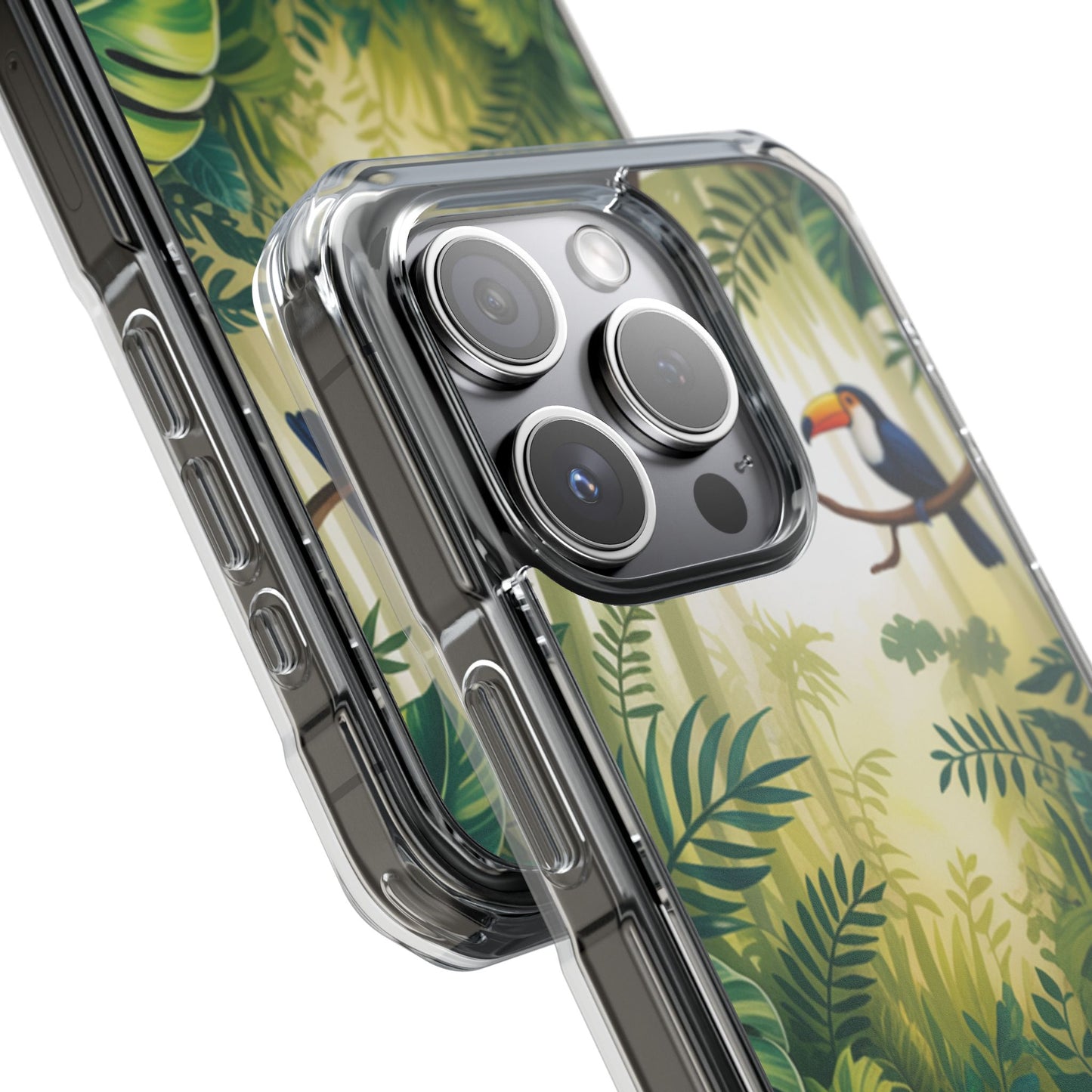 Tropical Toucan Clear Phone Case — Magnetic Impact-Resistant Case
