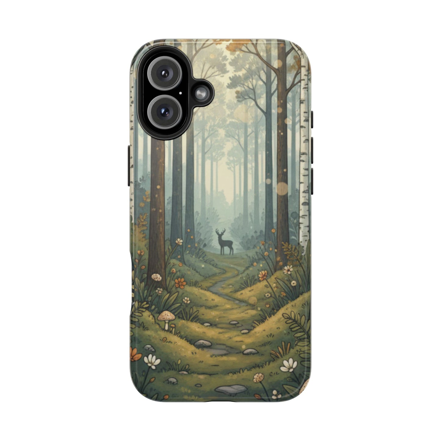Forest Path Deer Tough Phone Case — Woodland Nature iPhone Cover