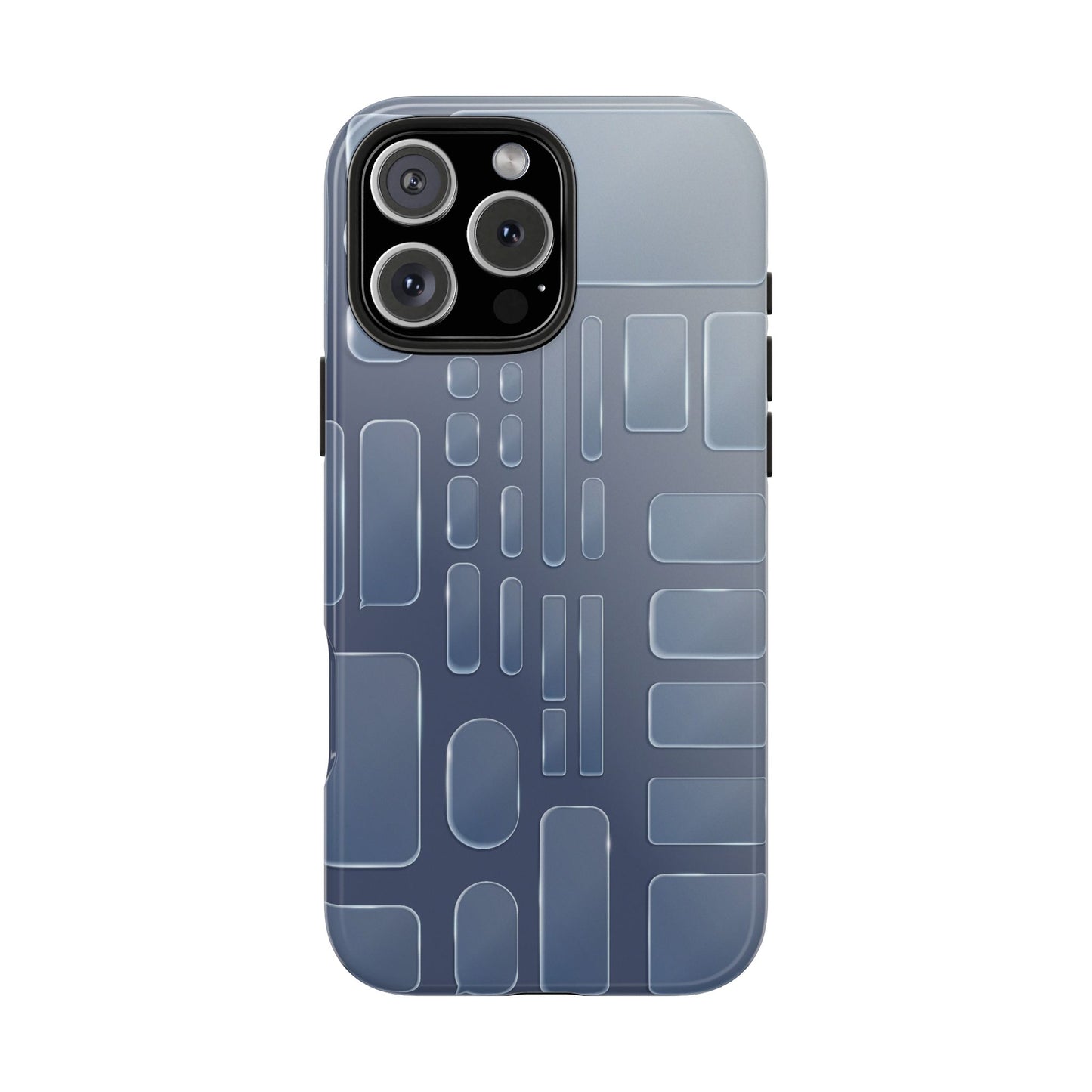 Protective Phone Case — Blue Geometric Tech Pattern