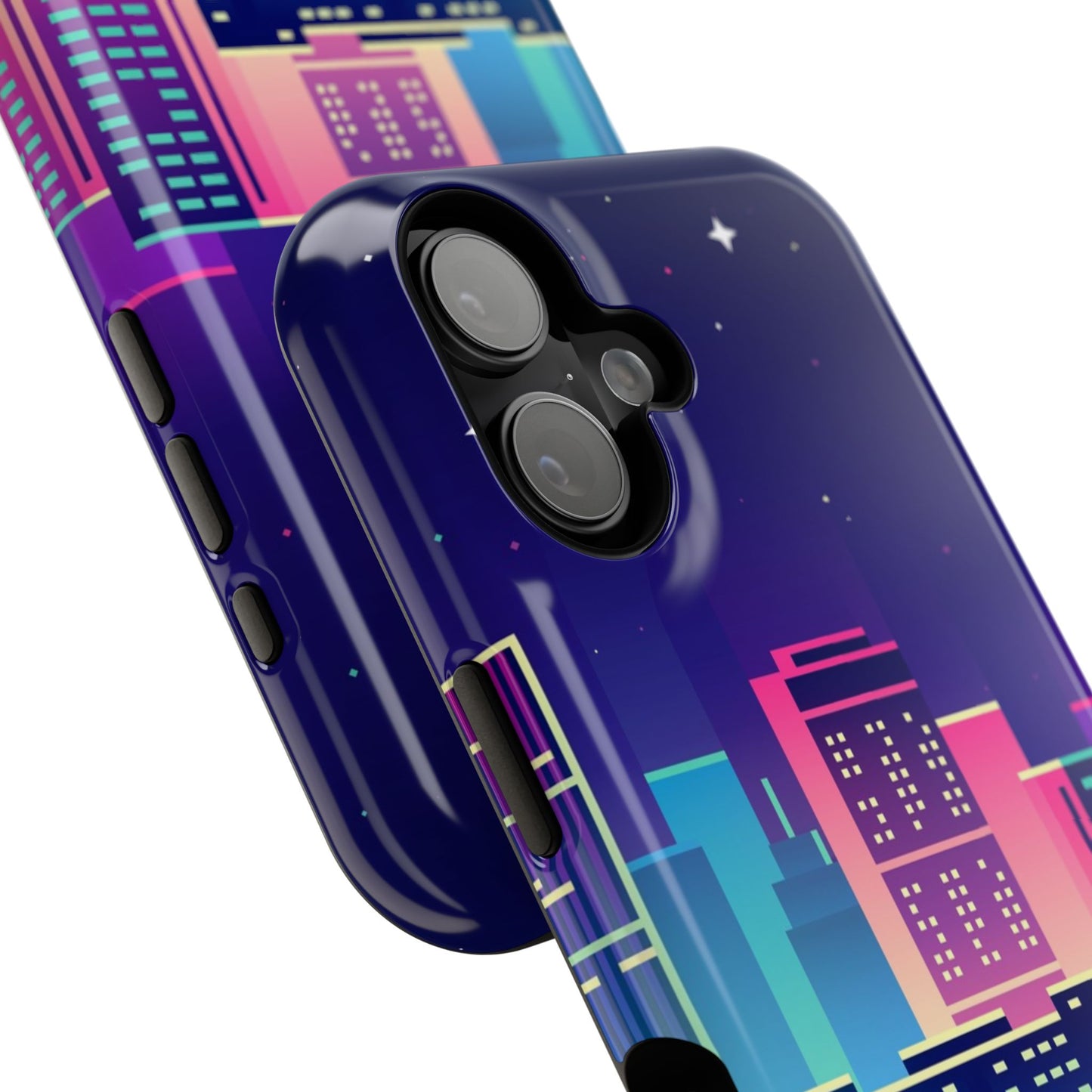 Neon Cityscape Impact-Resistant Phone Case