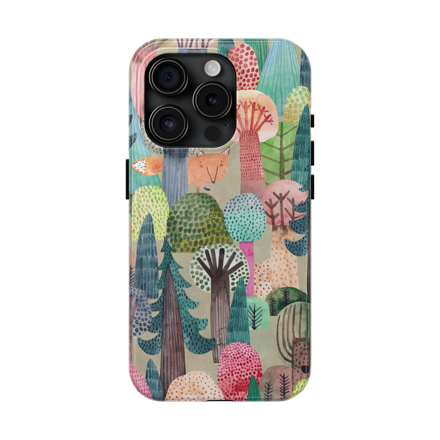 Tough Phone Case — Whimsical Forest Fox Design (Protective Floral Woodland iPhone Case)