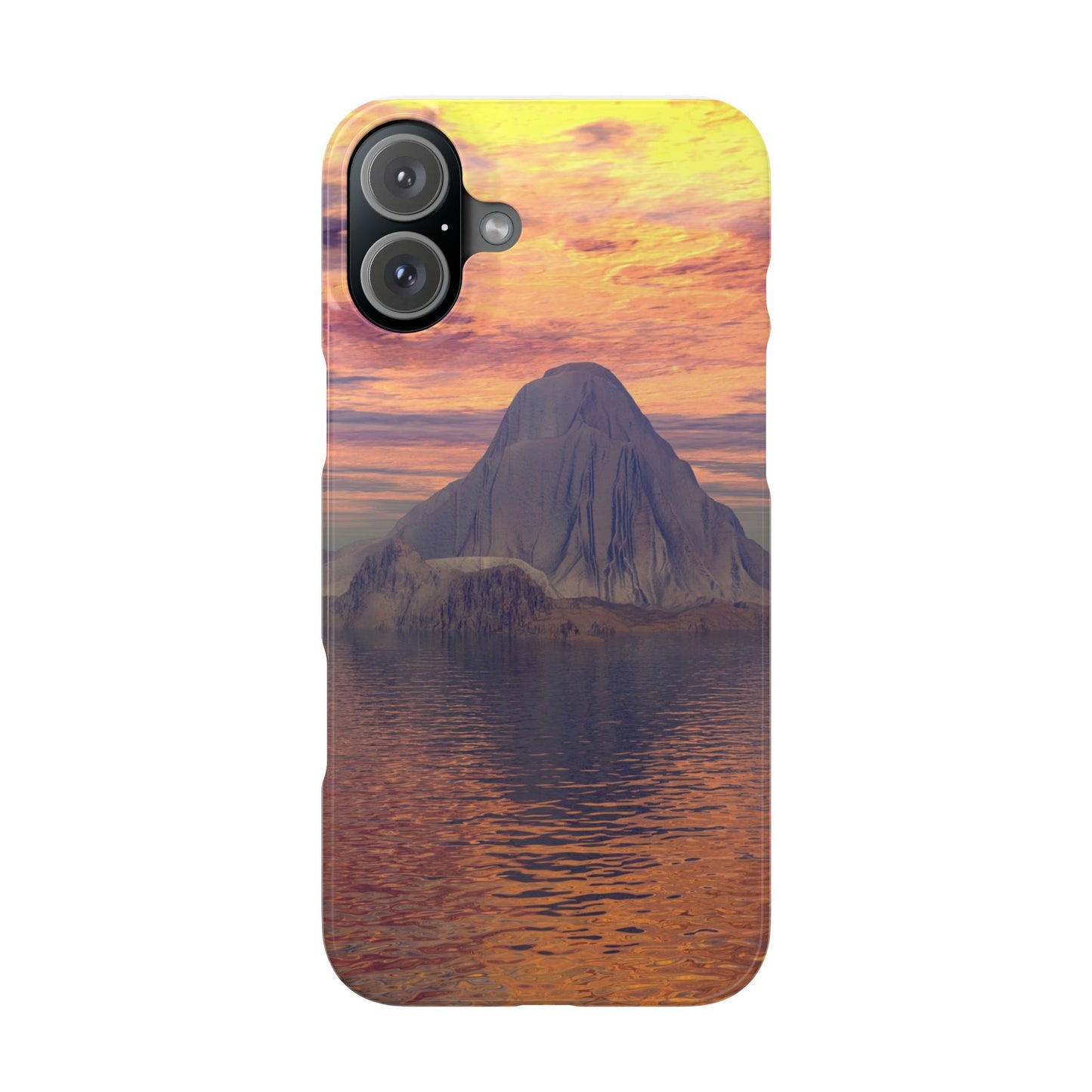 Sunset Island Slim Phone Case — Serene Ocean Landscape iPhone Cover