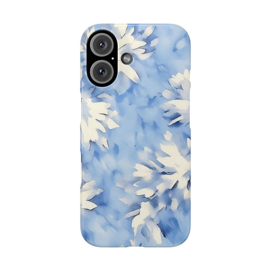 Blue Floral Snap Phone Case — Soft Watercolor Petal Design