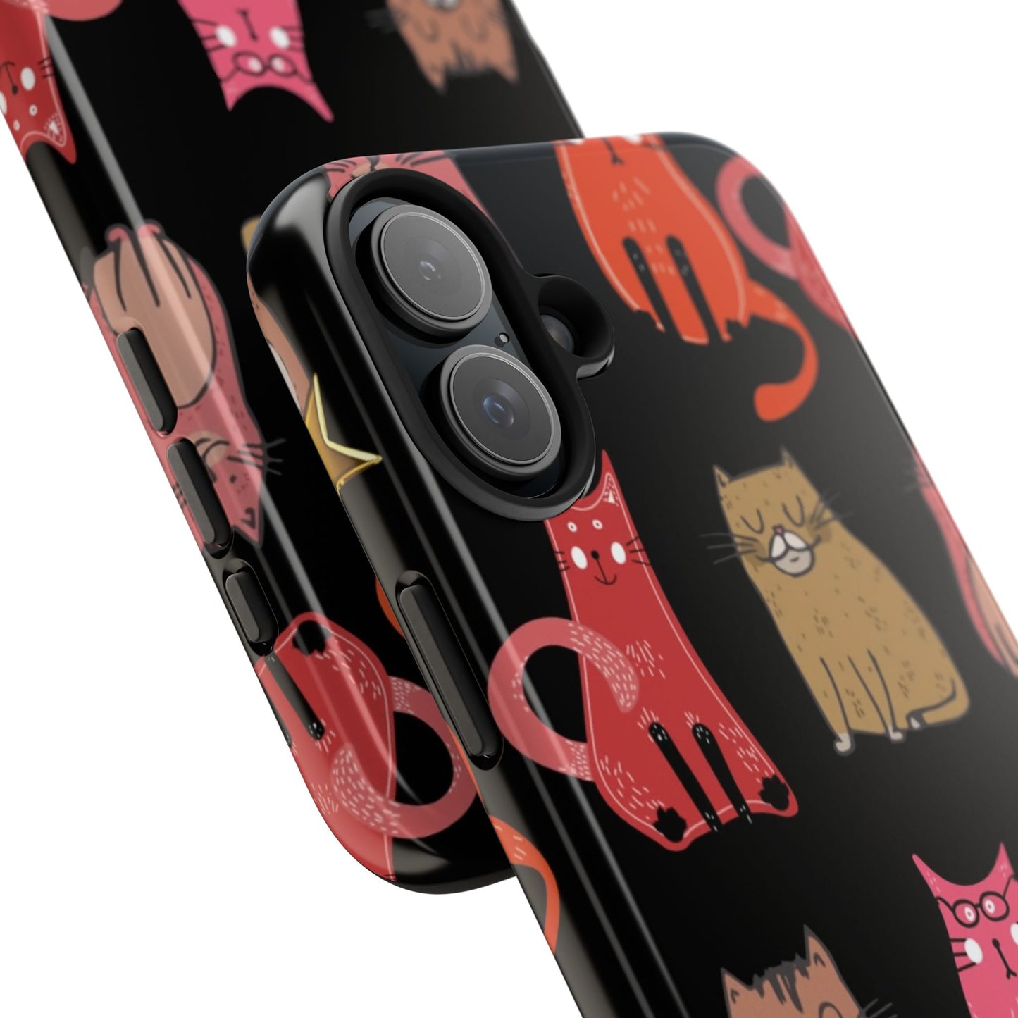 Starry Black Cats Tough Phone Case — Protective iPhone Case with Celestial Cat Pattern