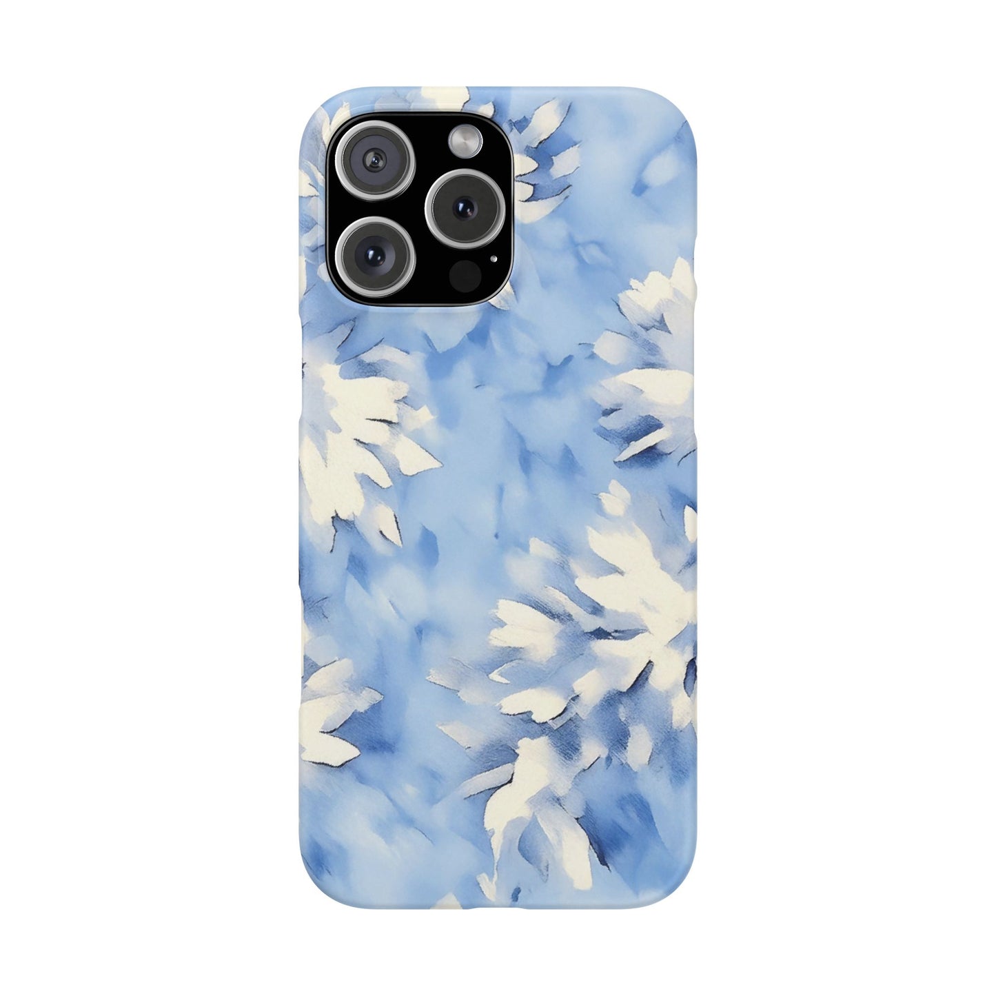 Blue Floral Snap Phone Case — Soft Watercolor Petal Design
